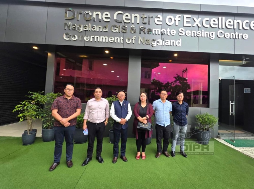 Y Kikheto Sema along with other officials during a visit to the NGISRSC in Kohima on July 23. (DIPR Photo)